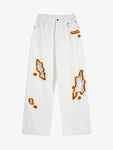 Street Flame Towel Embroidered Jeans