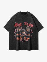 Doberman Pinscher Print Washed Out T-shirt