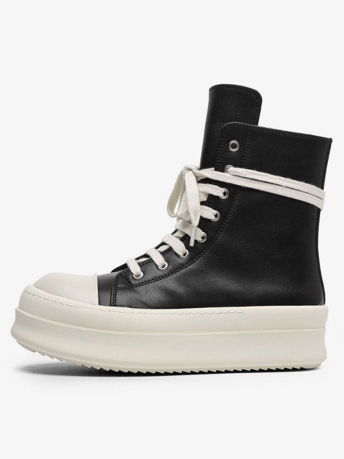 Rubber Sole High-Top Side Zipper Platform Sneakers