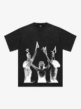 Washed Graphics Fun Letter Print T-shirt