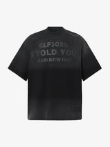 Distressed Gradient Lettering Print T-shirt