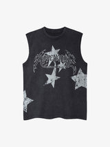 Washed Star Print Vest