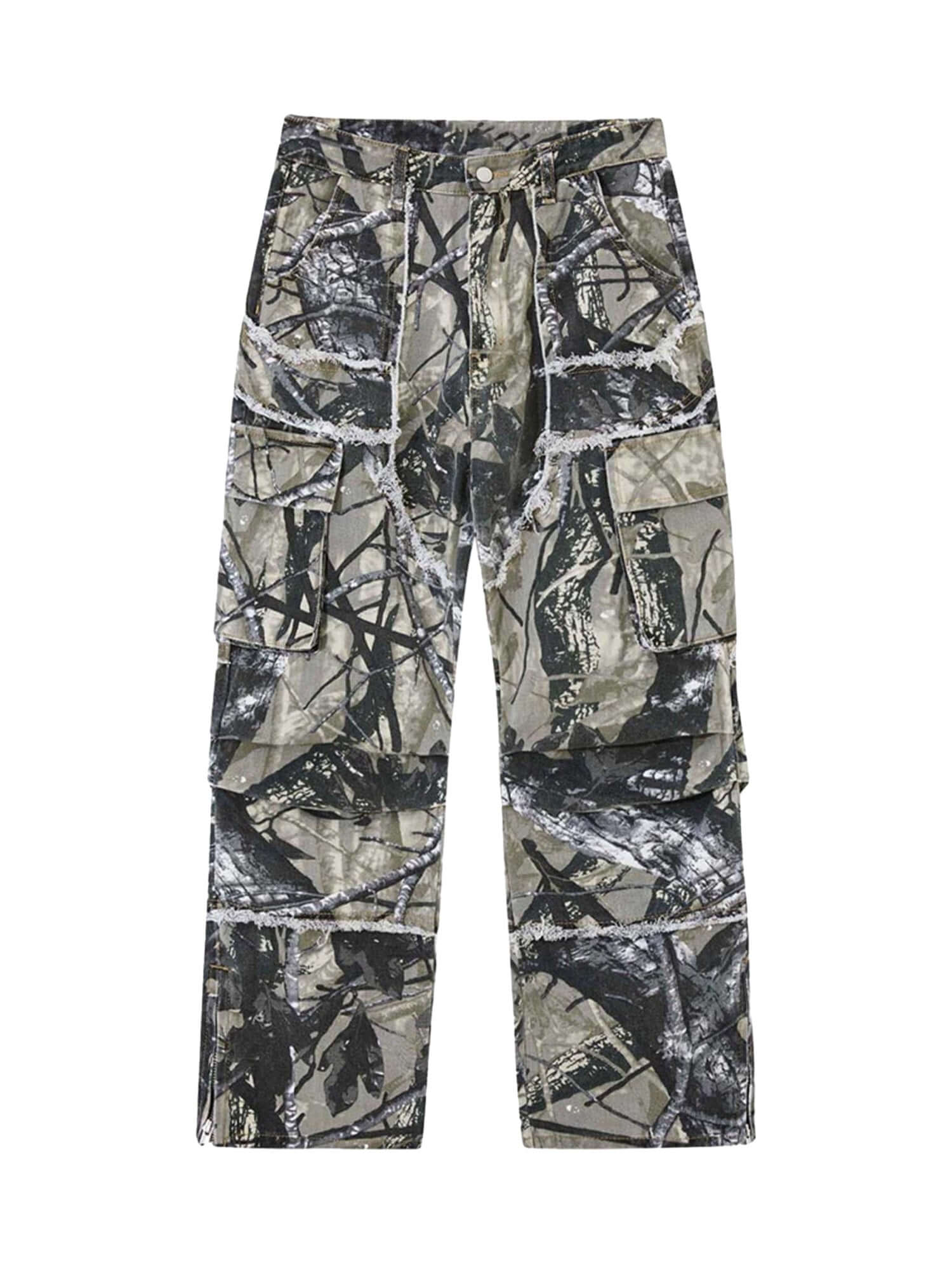 Camouflage Leaf Straight Leg Pants Utility Street Style - 9007