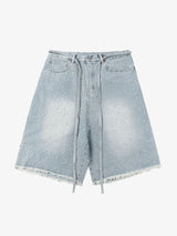 Distressed Rhinestone Denim Jorts