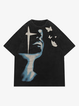 Abstract Portrait Print T-shirt