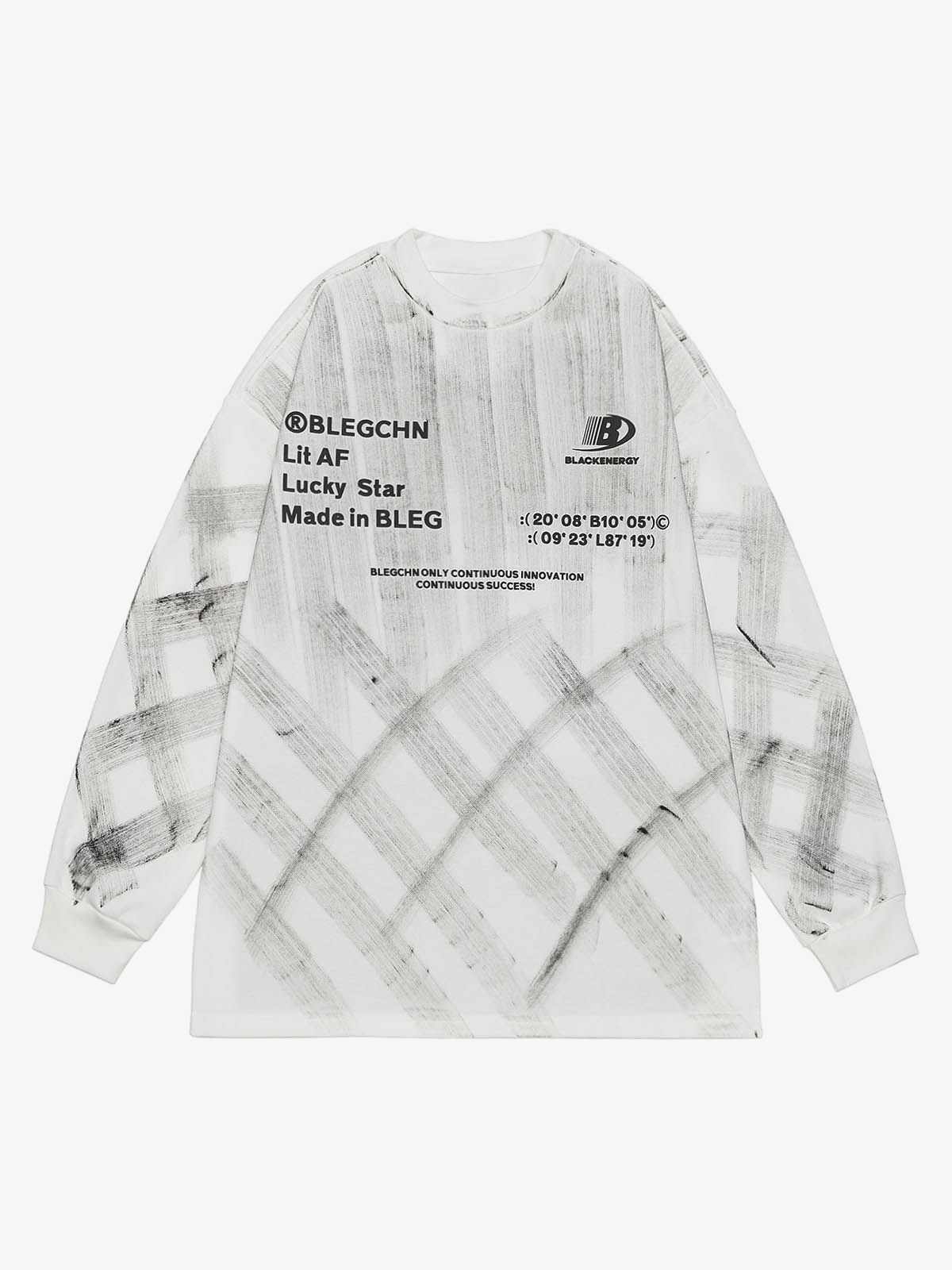 Hand Painted Graffiti Jersey Long Sleeve T-shirt