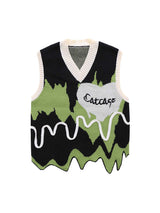 Graffiti Love V Neck Irregular Sweater Bold Urban Fashion - 4002