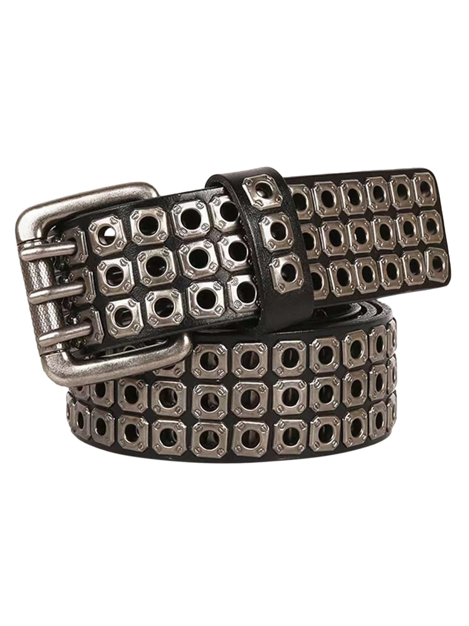Gothic Dark Style Hollow Rivet Punk Belt Leather Look -  19604