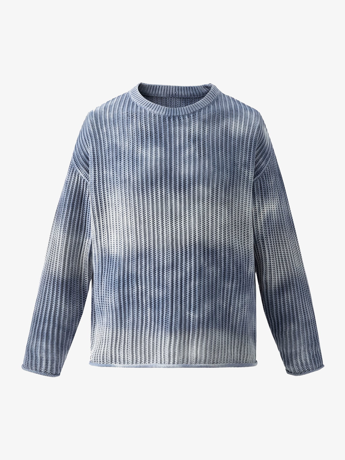 Gradient Ombre Knit  Crew Neck Sweater