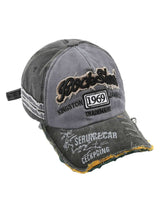 Retro Letter Denim Cap Distressed Vintage Street Style - 19804