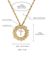Twisted Cross Zircon Pendant Copper Necklace
