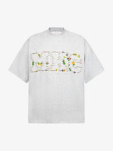 Oversized Embroidered Floral Letter T-Shirt