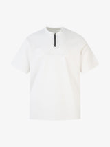 Retro Quarter Zip Up Suede Embroidered T-shirt