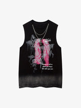 Street Necklace Graffiti Spray-Painted Vest