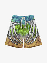 Skull Hand Print Hip-hop Shorts