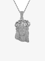 Rhinestone Hotfix Jesus Pendant Copper Necklace