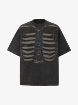 Skeleton Design Print Oversized T-Shirt