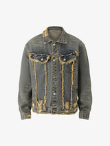 Raw Edge Distressed Denim Jacket