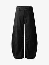 Deconstructed Metal Rivet Barrel Leg Pants