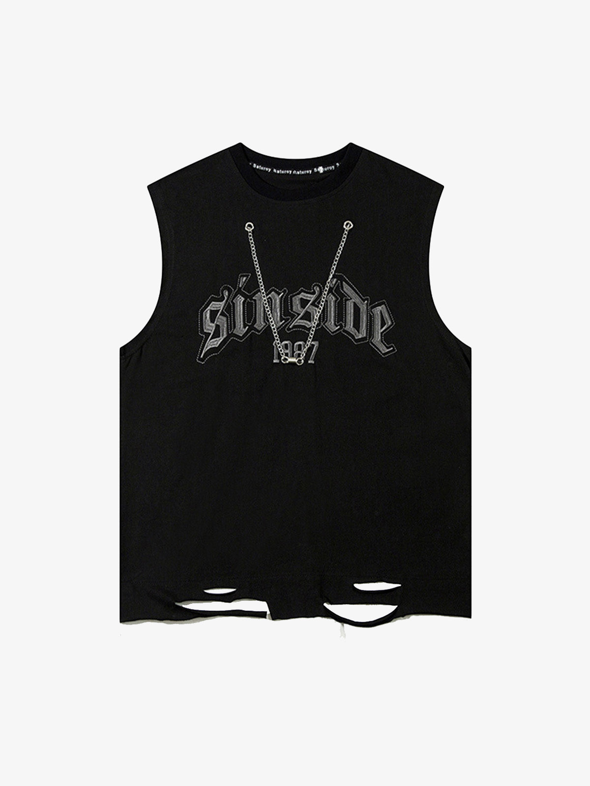 Graphic Letter Chain Vest