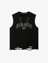 Graphic Letter Chain Vest