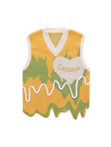 Graffiti Love V Neck Irregular Sweater Bold Urban Fashion - 4002
