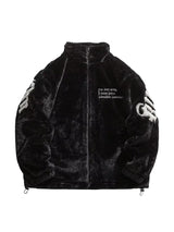 Street Letter Embroidered Fleece Jacket Urban Winter Style - 10303