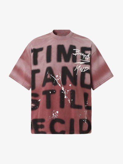 Ink Splash Letter Print T-Shirt