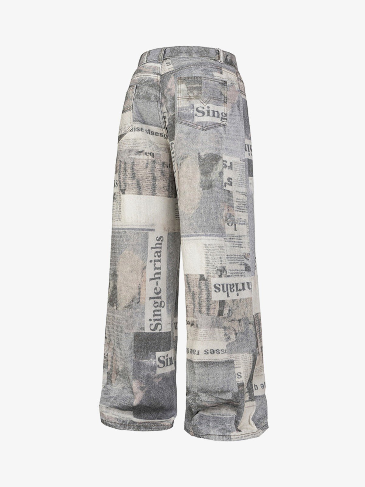 Jeans mit Zeitungsprint – Rückseite flach | XoKool