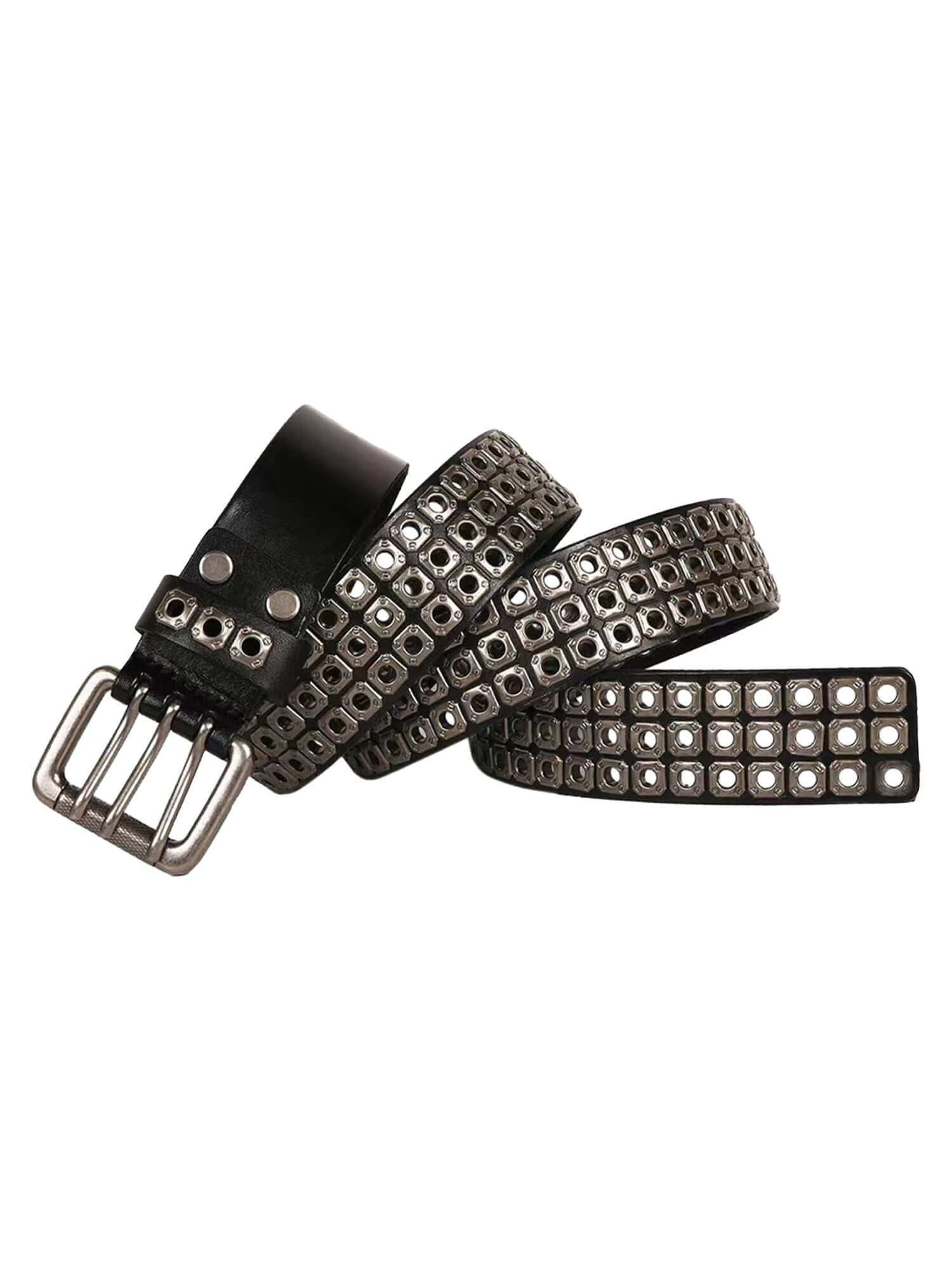 Gothic Dark Style Hollow Rivet Punk Belt Leather Look -  19604