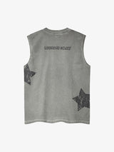 Washed Star Print Vest