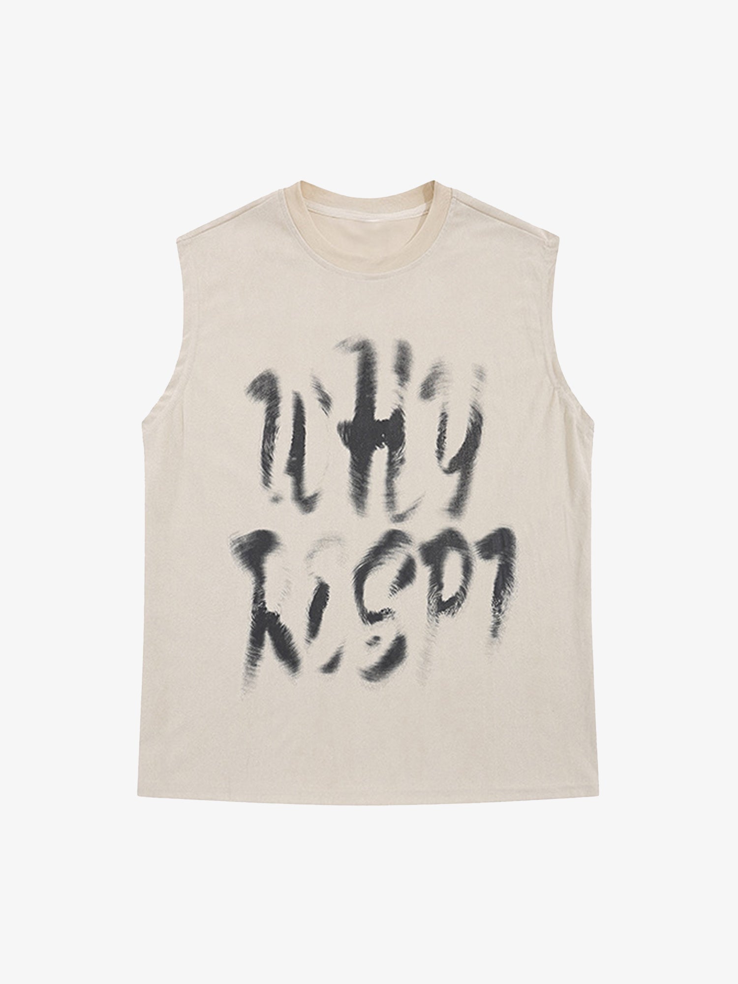 Retro Hip Hop Abstract Letter Print Vests