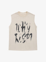 Retro Hip Hop Abstract Letter Print Vests