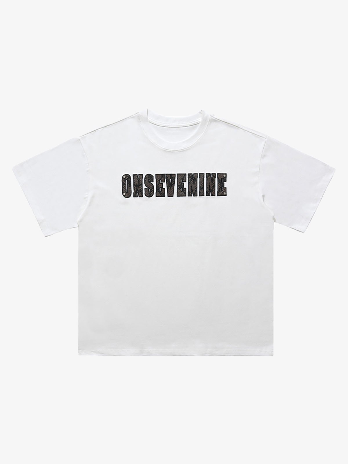 Camouflage Letter Short Sleeve T-Shirt - White