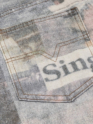Jeans mit Zeitungsprint – Print auf der Gesäßtasche im Detail | XoKool
