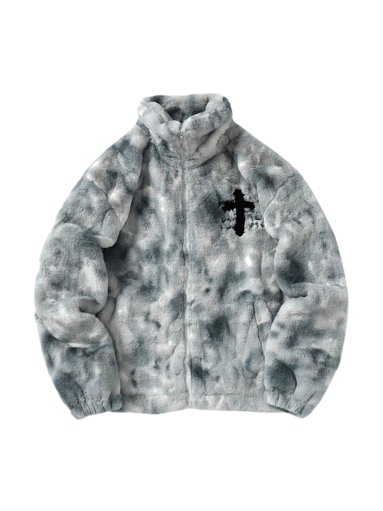 Heavy Duty Faux Lambswool Tie Dye Urban Jacket Streetwear - 10302