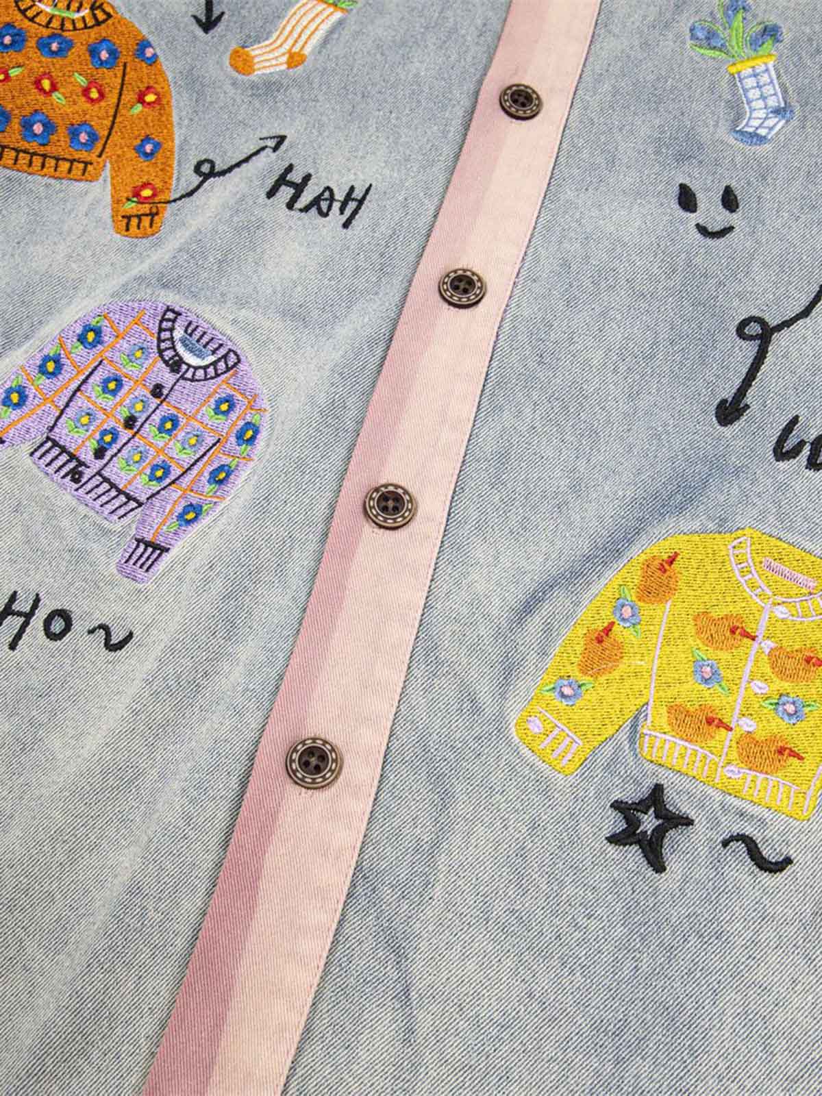 Embroidered Patch Denim Shirt - image 3