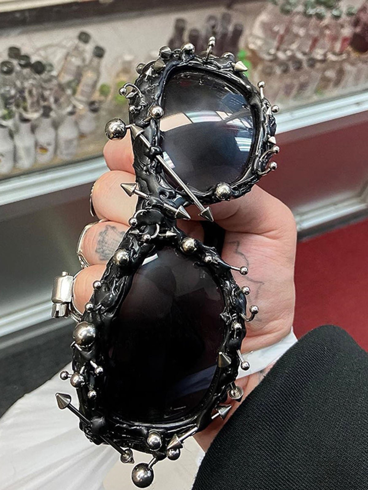 Rivet Punk Style Sunglasses - image 3