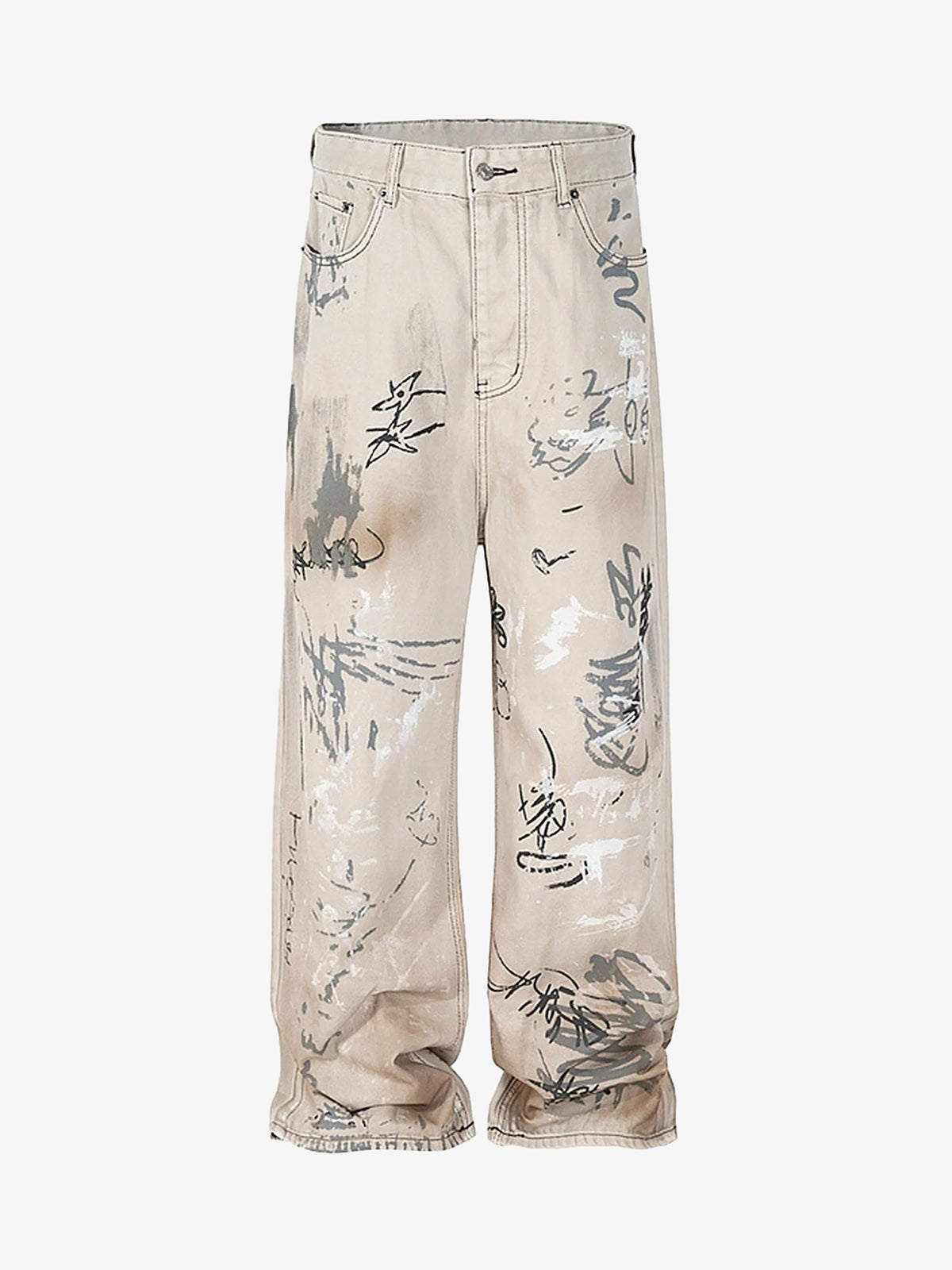 Hand-painted Graffiti Baggy Jeans