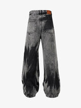 High Street Washed Distressed Work Jeans