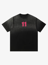 Washed Print 11 Street Rap T-Shirt