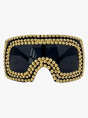 Punk Party Oversized Square Studded Sunglasses - thumbnail 4