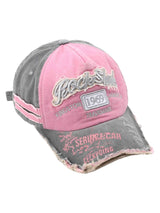 Retro Letter Denim Cap Distressed Vintage Street Style - 19804
