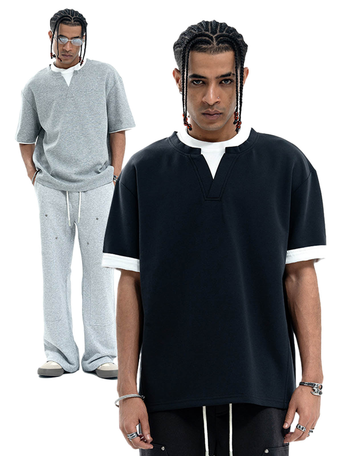 Cleanfit Faux Two-Piece Oversized T-Shirt - image 3