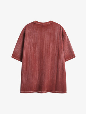 Distressed Embroidered Letter T-Shirt - thumbnail 10