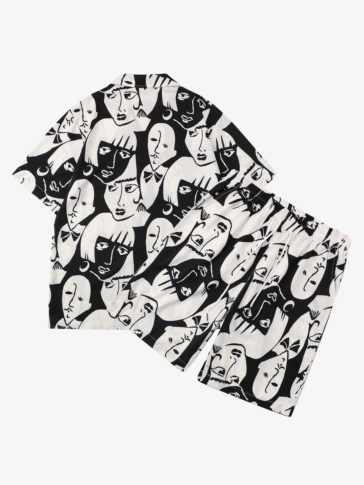 Multi-Face Print Summer Short Set