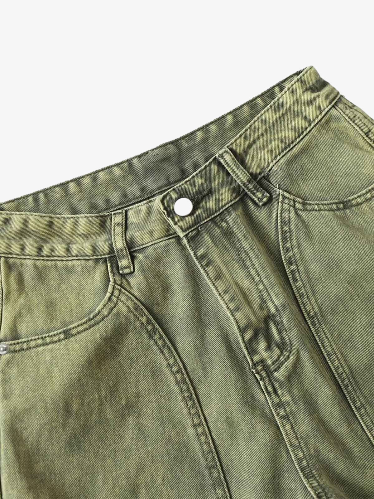Ripped barrel jeans – front waist close-up | XoKool