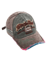 Retro Letter Denim Cap Distressed Vintage Street Style - 19804