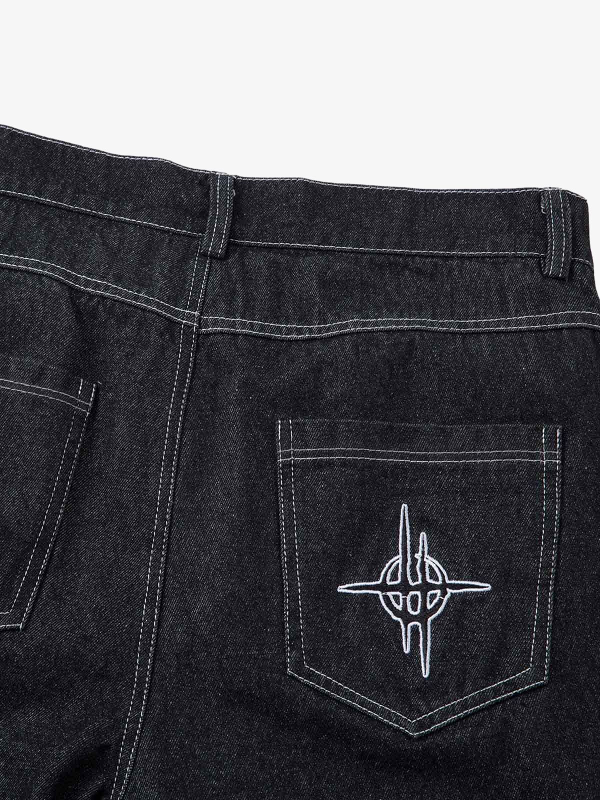 Flame embroidered jeans – back pocket | XoKool