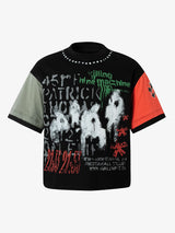 Contrast Color Patchwork Print T-Shirt